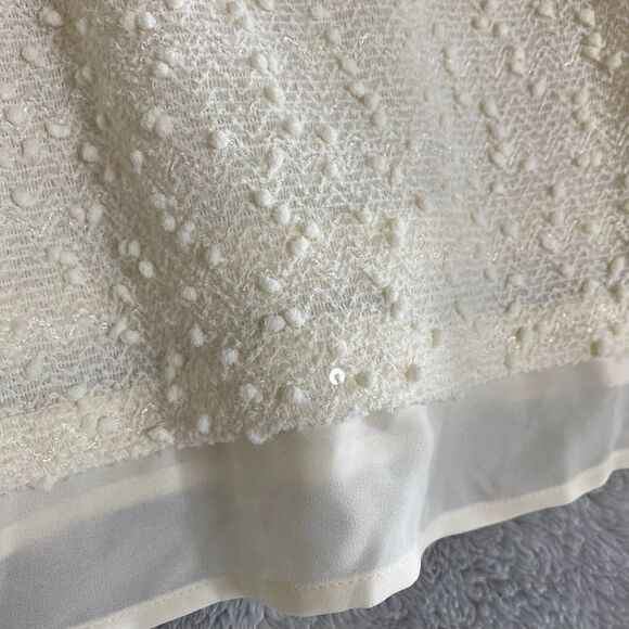 APT.9 Long Sleeve Vneck Sequined Top Knit Ivory Plus Size 2X Stretch - Picture 7 of 12